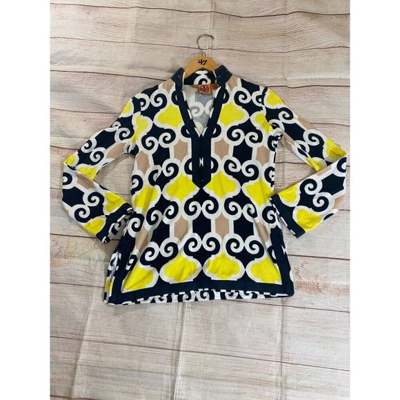 Tory Burch Women's Long Sleeve Multi Color Pull Over Tunic - XS - Picture 5 of 12